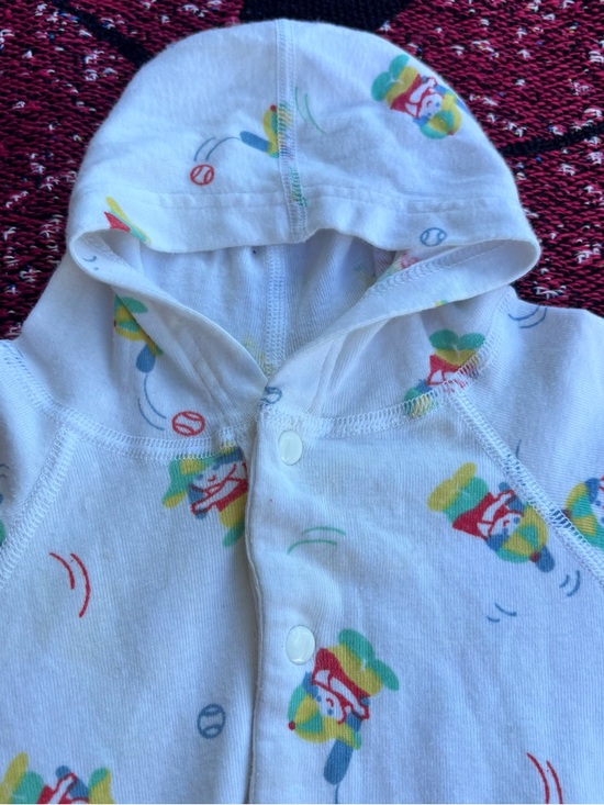VINTAGE BASEBALL BOY GRAPHIC PRINT ONE PIECE SLEEPER SIZE 12 MONTHS - Picture 5 of 6